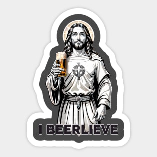 Jesus I beerlieve Sticker